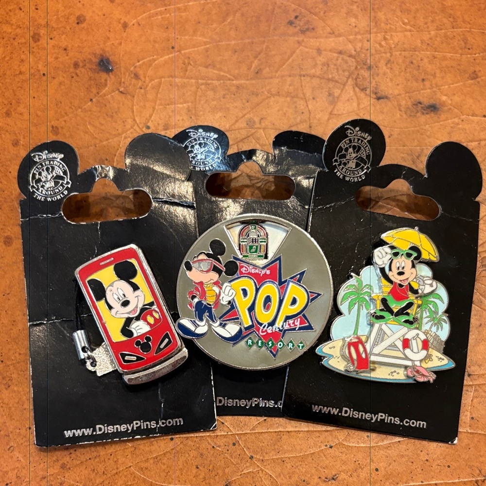 Disney Parks Micky Mouse Pins Set of Three